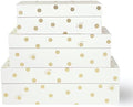kate spade new york Set of 3 Decorative Storage Boxes, Gold Dot with Script by Unknown