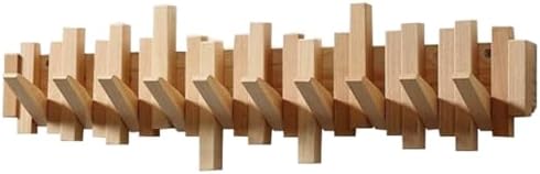 Wooden Coat Hooks Wood Wall Mounted Piano Coat Rack Flip Down Hook Rack Coat Rack Wall MountMulti Functional Space Saving Wall Organizer(Beech,65.5cm/26") by Unknown
