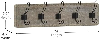 EMMA + OLIVER Rustic Wall Hanging Storage Rack - Image 5