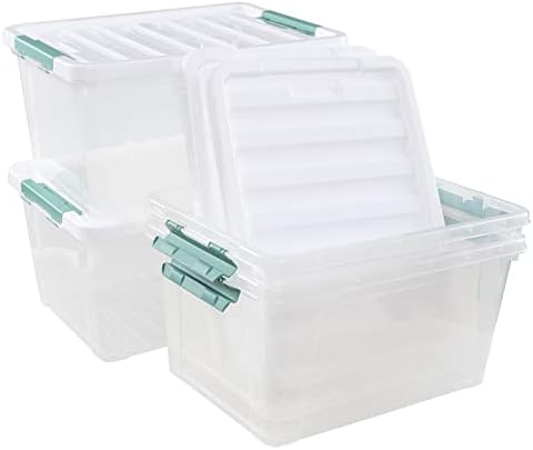 35 L Clear Large Storage Box, Plastic Storage Bins, Set of 4 - Image 7