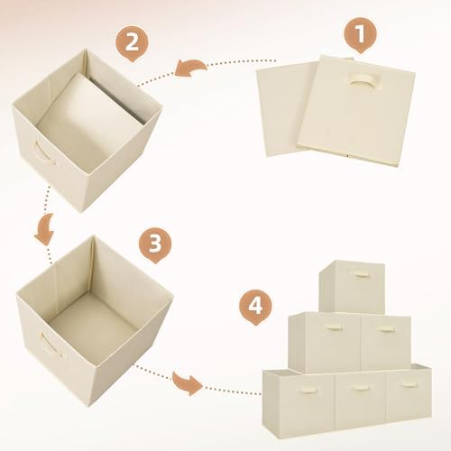 STORAGE MANIAC Storage Cubes, 13 Inch 10 Pack Collapsible Fabric Shelf Bins - Image 6