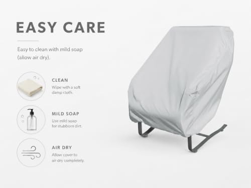 Treasure Garden Large Lounge Chair Cover, 300D Polyester Outdoor Deep Seating Cover, Water Resistant, UPF50+ UV Protection, Elastic Hem, Spring Cinch Lock, Built-in Pouch & Storage Bag, Gray - Image 7