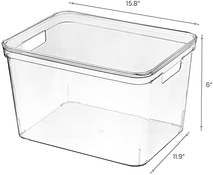 Storage Bin Organizer | Storage Organizing Container (Lid Not Included), 17 Liter, Set of 4, Clear - Image 3