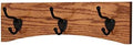 Oak Curved Back Wall Mounted Coat Rack - Bronze Hooks - Made in The USA (Burnt Orange, 15" x 4.5" - 3 Hooks) by PEG+AND+RAIL