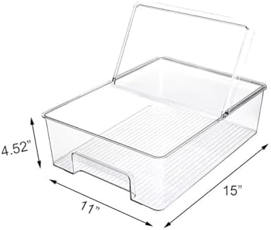 SANNO Freezer Containers Food Storage Containers Fridge Containers Plastic Organization Storage Bin for Fridge, Freezer, Pantry, Kitchen- Organizer for Fruit, Yogurt, Snacks, Pasta, set of 2 - Image 6