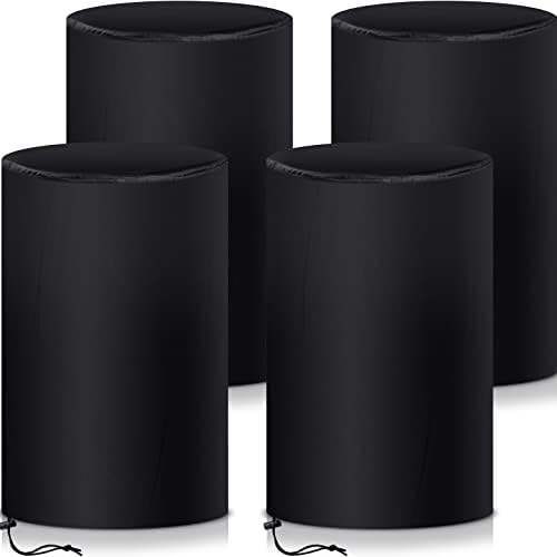 Amylove 55 Gallon Drum Cover, Rain Water Storage Barrel Cover, Black, 4 Pcs by Amylove