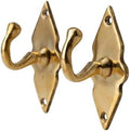 Unlacquered Solid Brass Wall Hooks – Heavy Duty Handmade Coat Hooks for Wall Mount | Decorative Brass Towel Hooks for Bathroom, Robes, Jackets, Towels | Vintage Rustic Coat Hanger (Set of 2) by Unknown