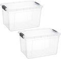 Superio 14.7 Quart Clear Plastic Storage Boxes with Lids, Stackable Organizer Containers, BPA-Free Storage Bins for Home, Office, School & Dorm, 2 Pack by Superio