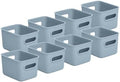 Superio Decorative Plastic Basket Open Home Storage Bins Organizer Baskets, Small, Blue (8 Pack) Container Boxes for Organizing Closet Storage Bins for Shelves Drawer Shelf, 1.5 Liter by Superio