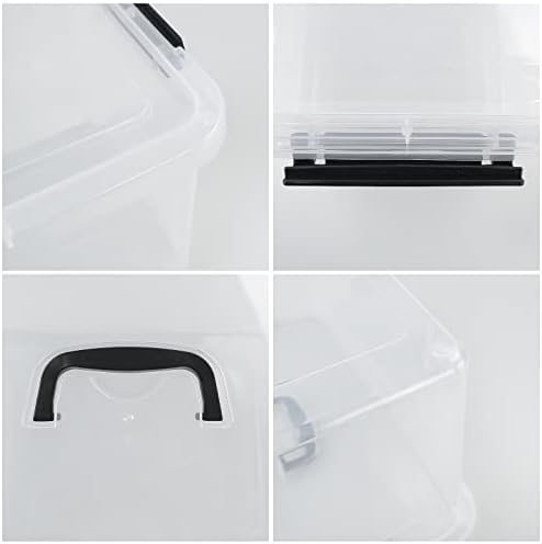 17.5 L Clear Plastic Storage Box, 4-Pack Latch Storage Bin - Image 3
