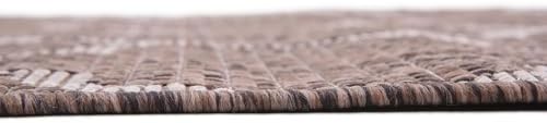 Unique Loom Outdoor Trellis Collection Area Rug (8' x 11' 4" Rectangle, Brown/ Ivory) - Image 6