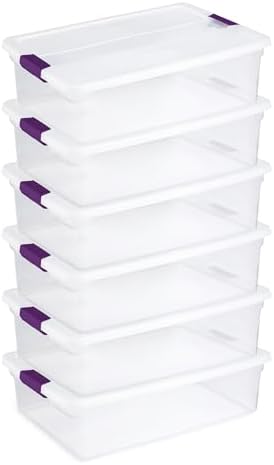 Sterilite 32 Quart ClearView Latch Box, Plastic Storage w/Clear Lid, 6 Pack by Sterilite