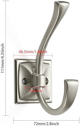 khtumeware Wall Hooks,10 Pack Coat Hooks Hardware Towel Hooks for Hanging Coats Matte Brushed Nickel Robe Hooks Wall Mounted with Screws for Key, Towel, Bags, Cup. - Image 2