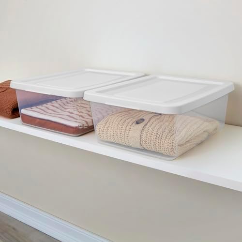 Sterilite Storage Box Stackable Tote, White, 12 Quart, 60 Pack - Image 5