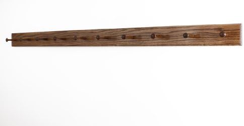 Solid Oak Shaker Peg Rack Made in The USA - Chestnut Stain 58 x 3.5 Inches with 10 Pegs by PEG+AND+RAIL
