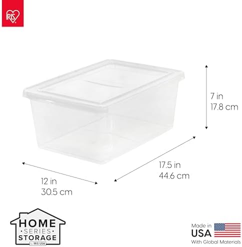 IRIS USA 12-Pack 17 Qt Storage Bins with Lids, Clear, Stackable - Image 3