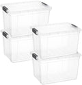 Superio 14.7 Quart Clear Plastic Storage Boxes with Lids, Stackable Organizer Containers, BPA-Free Storage Bins for Home, Office, School & Dorm, 4 Pack by Superio