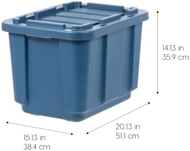 IRIS USA 4-Pack 12 Gal Heavy Duty Storage Tote Bins with Lids, Navy - Image 2