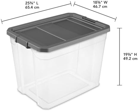 Sterilite 12-Pack Modular Stacker Box, Durable Clear Plastic Storage Bins with Latching Lids, 108 Quart - Stackable Organizing Container Boxes for Closet, Bathroom, and Office - Image 2