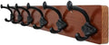 WEBI Rustic Coat Rack Wall Mount,24" Long 6 Cast Iron Coat Hooks Wall Mounted,Heavy Duty Farmhouse Wood Coat Hanger Wall Antique Vintage Hooks for Hanging Jacket,Clothes,Backpack,Cherry by WEBI
