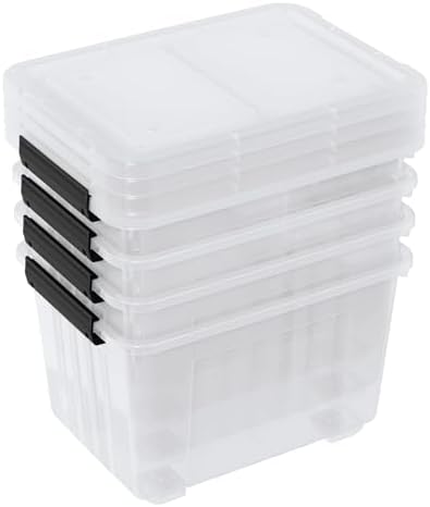 50 L Latching Storage Bins with Wheels, 4 Pack - Image 7