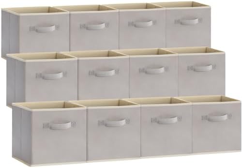 Lifewit Storage Cubes, 11 Inch Organizer Bins, 18L Light Gray, 12 Packs by Lifewit