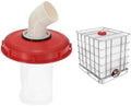 PATIKIL 45° IBC Lid Filter Cover 245mm Plastic Ton Barrel Cover with Washable Nylon Filter IBC Tote Hose Adapter IBC Tank Container for Rainwater Tank Rain Tank 1000L IBC Tank, Red White by PATIKIL