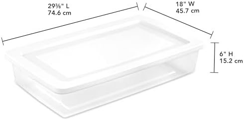 Sterilite 18 Pack Storage Box, 41 Quart Stackable Tote, Clear Plastic Container with Secure Snapping Lids for Home and Office Organization, White - Image 2