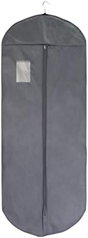 Foster-Stephens Thick, Sturdy, Long-lasting Oxford Cloth Garment Bags for Storage of Clothing, Dresses, Costumes, Suits, Coats, Gowns | 42", 50", 62" | Customizable | (62", Grey) by FOSTER-STEPHENS%2C+INC.