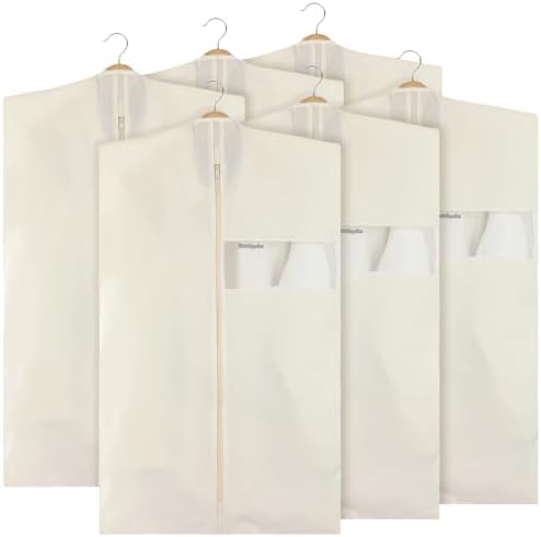 Aliceset 6 Pcs 40 Inches Cotton Garment Bags for Hanging Clothes by Aliceset