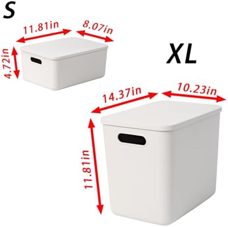 10 pack large plastic White storage bins with Lids, Toy Box Chest with Handle，Organizer Containers Baskets for Baby,Nursery，Shelves，Playroom, Bedroom，Office,Closet，home (Light Green, 5XL+5S) - Image 6