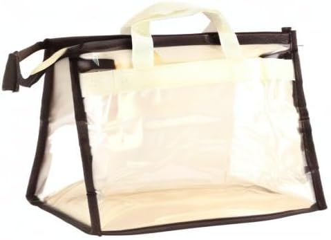 18 Pack 3 Sizes Clear Handbag Storage, Clear Purse Protector Bag with Zipper and Handle Purse Storage Dust Bags for Closet, Beige and Transparent - Image 7