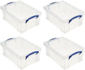 Really Useful Box Stackable 9 Liter Plastic Storage Container, 4 Pack by ReallyUsefulBox