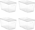 Vtopmart 4 Pack Clear Stackable Storage Bins with Lids and Handles, XLarge by Vtopmart