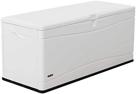LIFETIME Outdoor Storage Deck Box, 130 Gallon, Arctic White, Lockable, UV-Protected, for Decks and Marine Docks by Lifetime