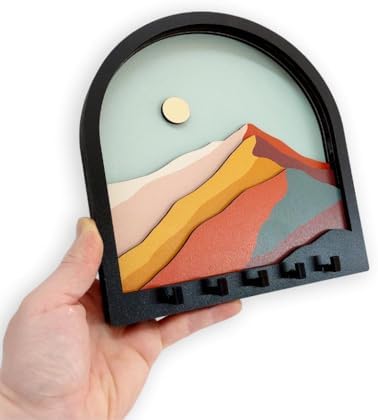 3D Colorful Mountain View Key Holder, 3 Dimensional Mountain Scenery Key Hanger, Layered Mountain Landscape View Key Hook, Three Dimensional Wall Decor, Coat Rack, Entryway Organizer - Image 6