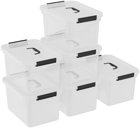 18 Quart Plastic Latch Bins, Clear Storage Boxes with Lids, 6 Packs - Image 2