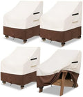 Adirondack Chair Cover 4 Pack,Waterproof Heavy Duty Patio Furniture Covers,Patio Adirondack Chair Covers for Outdoor Chairs(30 W x 34 D x 36 H inches)Beige & Brown by Osileyo