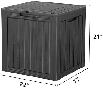 Outdoor Storage Box, 31 Gallon Deck Box Indoor and Outdoor Use, Waterproof Resin Storage Bin for Package Delivery, Patio Cushions, Gardening Tools, Lockable, UV Resistant, Black - Image 2