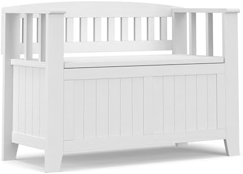 SIMPLIHOME Acadian Storage Bench and Cabinet Set in White - Image 6