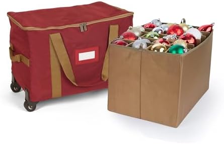 Covermates Rolling Adjustable Ornament Storage Bag, 19.25"W x 13"D x 12.5"H by Covermates