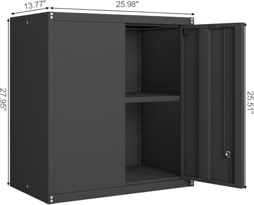 GREATMEET Locking Metal Garage Wall Cabinet with Doors and Shelf - Image 3