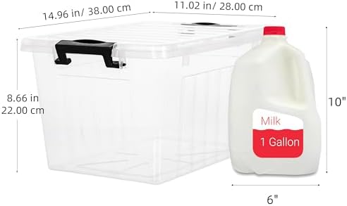 Citylife 22 Qt Plastic Storage Bins with Latching Lids 4 Packs - Image 3