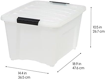 IRIS USA 6-Pack 32 Quart Storage Bins with Lids, Pearl - Image 2