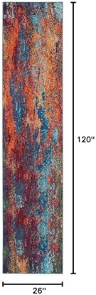 Nourison Home Celestial Atlantic 2'2" x 10' Area Rug - Easy Clean, Non Shedding, Bed Room, Living Room, Dining Room, Kitchen (10' Runner) - Image 2