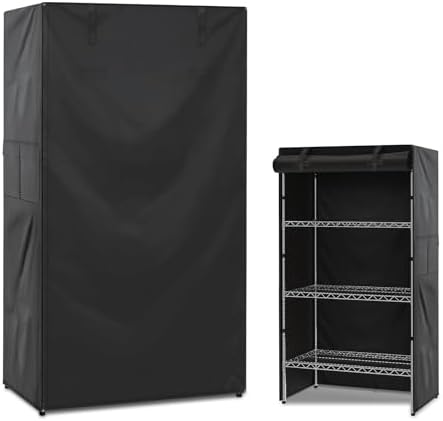 Waterproof Shelf Cover Wire Shelf Cover Heavy Duty Dustproof Storage Wire Rack Covers Outdoor Shelving Covers (60"Wx24"Dx72"H) by GNarbor