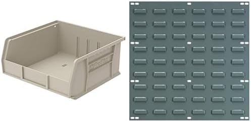 Bundle of Akro-Mils 30235 AkroBins , Stone, 6-Pack + Akro-Mils 30618 Heavy Duty Wall Mount Garage Storage Steel by Unknown