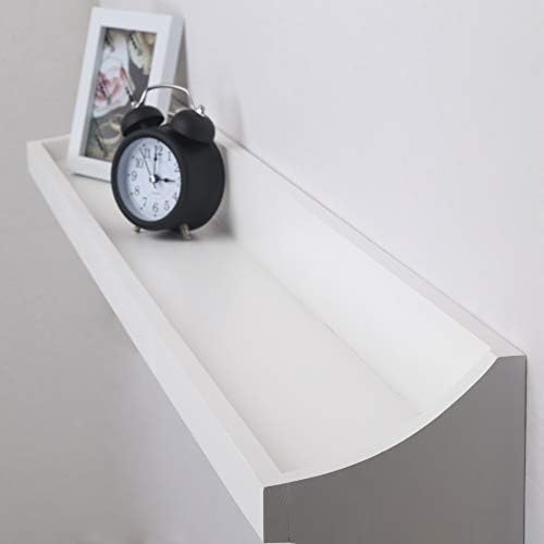 DSEAP Wall Shelf with 7 Tri Hooks, 35' Long Heavy Duty Coat Rack Wall Mount with Hooks Underneath for Entryway, Mudroom, Kitchen, Bathroom, White & Black - Image 4