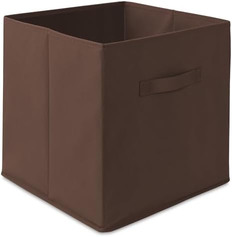 Casafield Set of 12 Collapsible Fabric Cube Storage Bins, Brown - 13" Foldable Cloth Baskets for Shelves, Cubby Organizers & More - Image 2