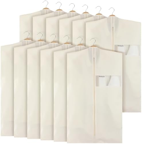 Aliceset 12 Pcs 40 Inches Cotton Garment Bags for Hanging Clothes by Aliceset